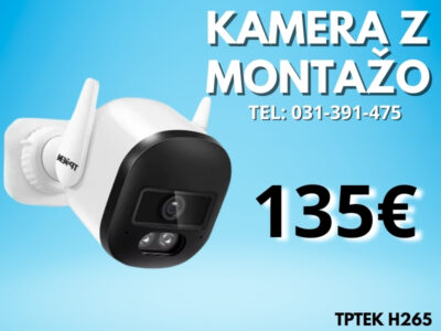 TPTEK H265 kamera z montažo