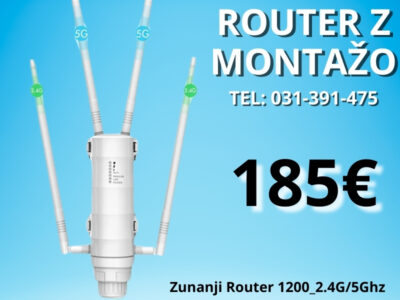 Zunanji Router 1200_2.4G/5Ghz z montažo